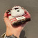 iPhone 16 Cartoon Dog Plush Phone Case - Red