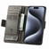 iPhone 16 CaseNeo Splicing Dual Magnetic Buckle Leather Phone Case - Gray