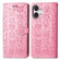 iPhone 16 Cat and Dog Embossed Leather Phone Case - Pink
