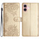 iPhone 16 Cherry Blossom Butterfly Skin Feel Embossed PU Phone Case - Gold