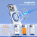 iPhone 16 Clear PC Hybrid TPU MagSafe Phone Case with Holder - White