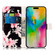 iPhone 16 Colored Drawing Marble Pattern Leather Phone Case - Azalea