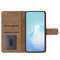 iPhone 16 Cowhide Texture Stitching Leather Phone Case - Brown