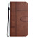 iPhone 16 Cowhide Texture Stitching Leather Phone Case - Coffee