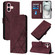 iPhone 16 Crossbody 3D Embossed Flip Leather Phone Case - Wine Red