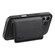 iPhone 16 Denior Carbon Fiber Texture Leather Card Bag MagSafe Phone Case - Black