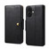 iPhone 16 Denior Cowhide Texture Wallet Style Leather Phone Case - Black