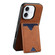 iPhone 16 Denior D06 PU Back Cover Card Slot Holder Phone Case - Brown