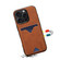 iPhone 16 Denior D06 PU Back Cover Card Slot Holder Phone Case - Brown