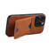iPhone 16 Denior D06 PU Back Cover Card Slot Holder Phone Case - Brown