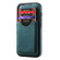 iPhone 16 Denior D20 Skin Feel MagSafe Holder Detachable Card Slot Phone Case - Blue
