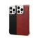 iPhone 16 Denior MagSafe Genuine Leather Calf Texture Phone Case - Red