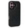 iPhone 16 Double Buckle Butterfly Embossing PU Phone Case - Black