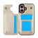 iPhone 16 Double Buckle Butterfly Embossing PU Phone Case - Gold