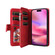 iPhone 16 Dual-color 9 Card Slots Zipper Wallet Leather Phone Case - Red