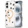 iPhone 16 Dual-side Laminating IMD MagSafe Phone Case - Black and White Daisy