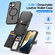iPhone 16 DUX DUCIS Lawa Series 2 in 1 Wallet Zipper Detachable MagSafe Phone Case with Lanyard - Black