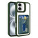 iPhone 16 Electroplated Card Bag Acrylic Hybrid TPU Phone Case - Green