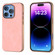 iPhone 16 Electroplated Frame PU Leather Full Coverage Phone Case - Pink
