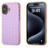 iPhone 16 Electroplated Frame Woven Texture PU Phone Case - Purple