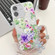 iPhone 16 Electroplating Flowers Plants Texture Wristband TPU Phone Case - Colorful Peony FL10
