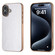 iPhone 16 Electroplating Frame Glitter Shockproof Phone Case - Silver