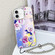 iPhone 16 Electroplating Laser Flower Phone Case with Wrist Strap - Peony AH11