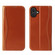 iPhone 16 Fierre Shann Cowhide Leather Flip Leather Phone Case - Brown