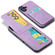 iPhone 16 Fierre Shann Crazy Horse Card Holder Back Cover PU Phone Case - Purple