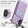 iPhone 16 Fierre Shann Crazy Horse Card Holder Back Cover PU Phone Case - Purple