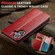 iPhone 16 Fierre Shann PU Genuine Leather Texture Phone Case - Red