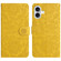 iPhone 16 Floral Embossed Pattern Leather Phone Case - Yellow