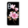 iPhone 16 Fresh Painted Leather Phone Case - Black Flowers