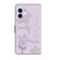 iPhone 16 Fresh Painted Leather Phone Case - Small Lilac Flowers