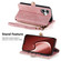 iPhone 16 Geometric Zipper Wallet Side Buckle Leather Phone Case - Pink