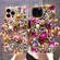 iPhone 16 Handmade Bling Rhinestone Gemstone Fox PC Phone Case - Purple