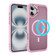iPhone 16 Hardware Lens Protection MagSafe Magnetic PC Hybrid TPU Phone Case - Pink
