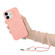 iPhone 16 Honeycomb Radiating Lens Holder Magsafe Phone Case with Lanyard - Pink