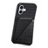 iPhone 16 Imitation Crocodile Leather Back Phone Case with Holder - Black