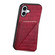 iPhone 16 Imitation Crocodile Leather Back Phone Case with Holder - Rose Red