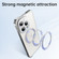 iPhone 16 Irregular Alloy Frame Fosted Translucent MagSafe Phone Case - Black