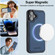 iPhone 16 LC.IMEEKE L2 Series Detachable Magsafe PU Phone Case with Lanyard - Blue