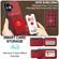 iPhone 16 LC.IMEEKE L3 Series Detachable RFID Card Bag Magsafe Phone Case - Red