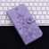 iPhone 16 Lily Embossed Leather Phone Case - Purple