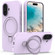 iPhone 16 Liquid Silicone MagSafe Magnetic Phone Case with Ring Holder - Lilac Purple