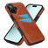 iPhone 16 Litchi Leather Skin Card Slots Phone Case - Brown