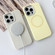 iPhone 16 Metal Frame Liquid Silicone MagSafe Phone Case - Cream Yellow