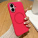 iPhone 16 Metal Frame Liquid Silicone MagSafe Phone Case - Rose Red