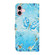 iPhone 16 Oil Embossed 3D Drawing Leather Phone Case - Blue Butterflies