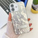 iPhone 16 Plating Glitter Texture Fold Holder TPU Phone Case with Lens Film - White Wrinkles